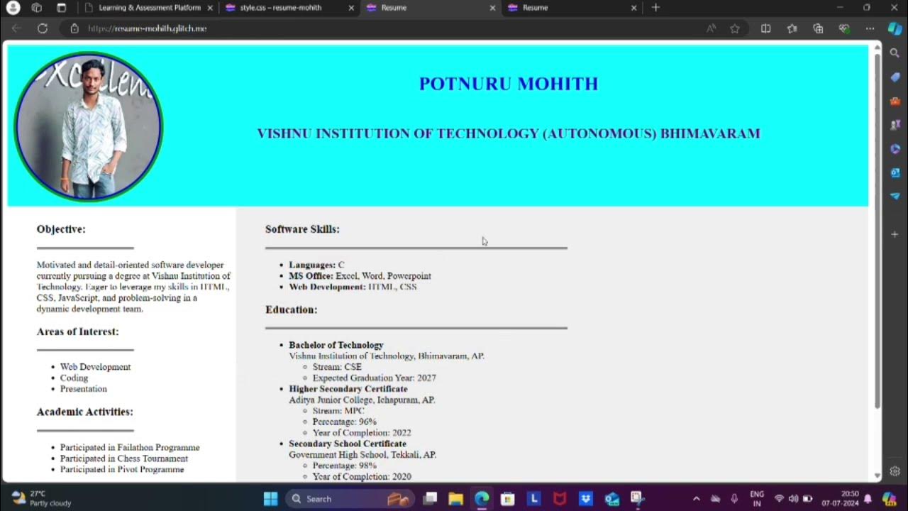 How to create a resume using HTML and CSS - YouTube