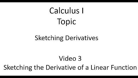 Sketching the Derivative of a Linear Function