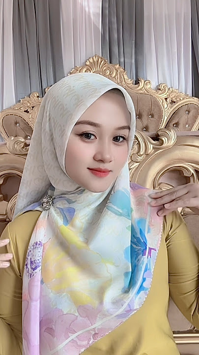 Tutorial Hijab Segi Empat Motif Premium Simple Menutup Dada #hijab #hijaberstyle #fashion