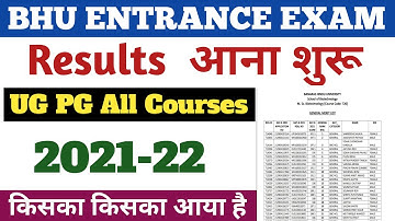 BHU 2021 PG  RESULT RELESED || Banaras Hindu university result  2021 ||