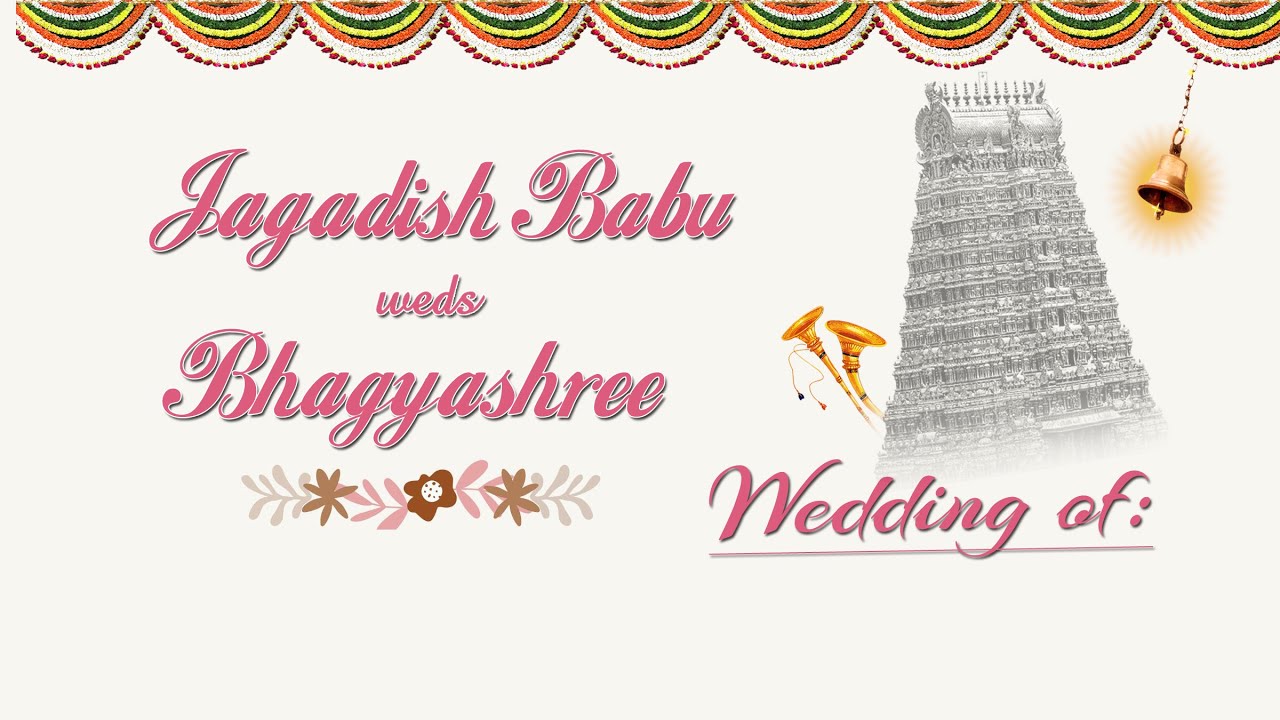 Jagadish Babu weds Bhagyashree - YouTube