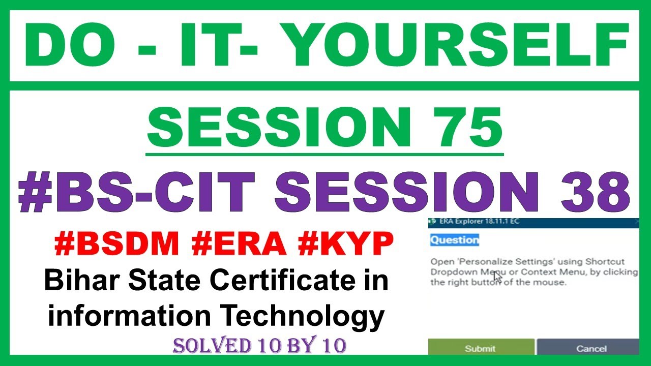 DO IT YOURSELF SESSION 75 | BS CIT SESSION 38 | KYP BS CIT SESSION 38 Do It Yourself In Hindi