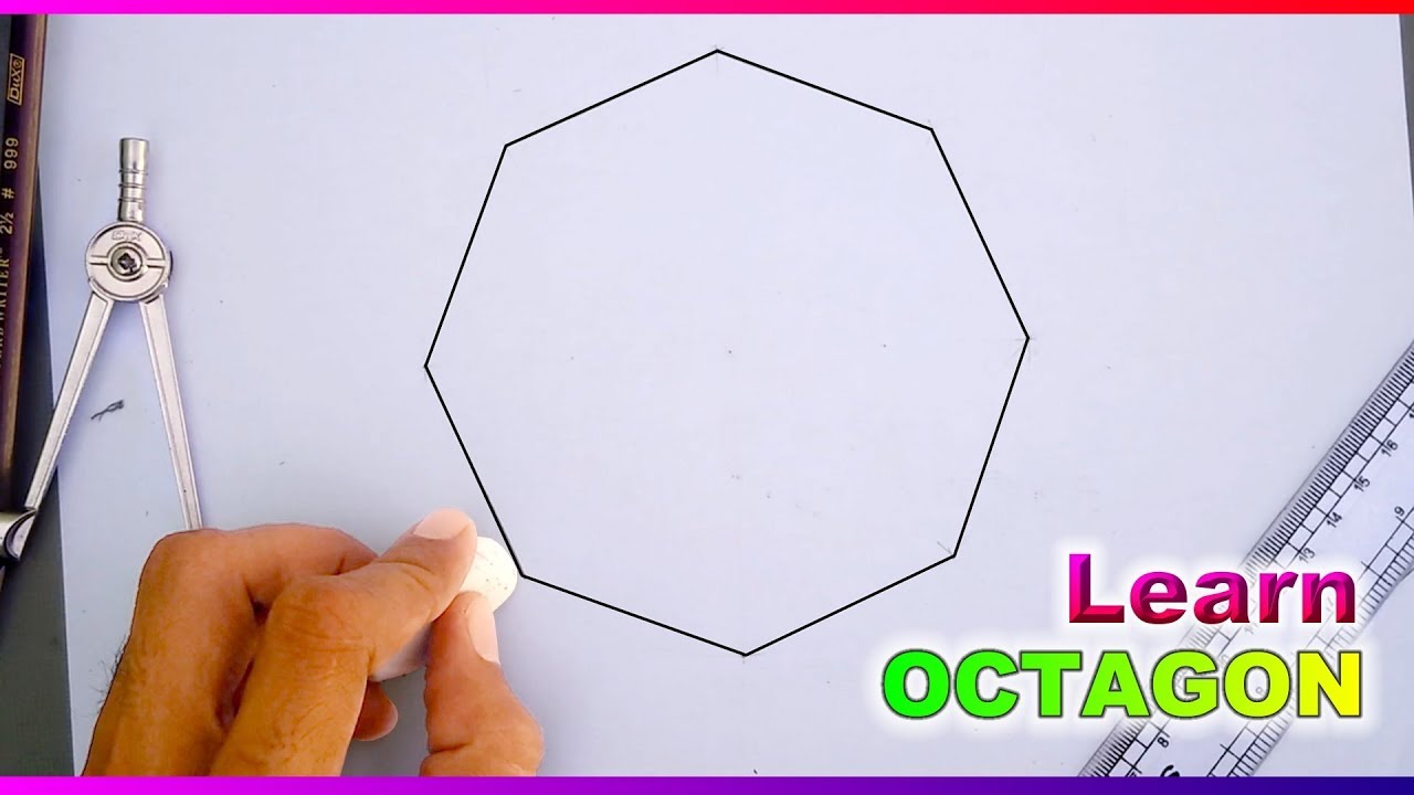 how to draw Octagon with compass and ruler 
