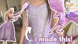 I Made Annika's Barbie Magic of Pegasus Purple Dress! | Real Life Barbie Dress Sewing Recreation
