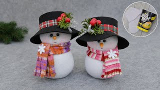 Я в восторге от них! ☃️ Снеговички в чудесных шляпках 🎩 Новогодний декор и подарок своими руками🎄 видео