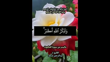 #قرآن_كريم #ماتيسر_من_سورة_العنكبوت #القارئ #عبدالرحمن_مسعد #اللهم_أعنا_على_ذكرك_وشكرك_وحسن_عبادتك
