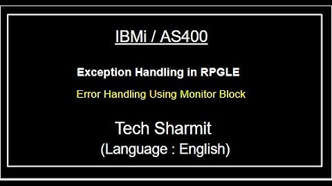 IBMi (AS400) Error Handling using Monitor Block in in RPGLE | as400 for beginners | Opcodes in rpgle