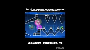 Day 6 of making an extreme demon layout#shorts #geometrydash #gd #extremedemon #music #layout #demon