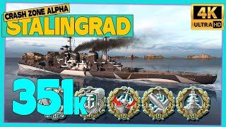 Cruiser Stalingrad on map Crash Zone Alpha, 351k damage - World of Warships
