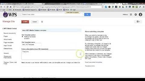 Creating a Google Site Template