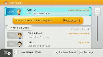 Wii U Friend List Update - (06/02/2023)