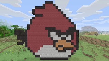 Minecraft Tutorials - Angry Bird Pixel Art