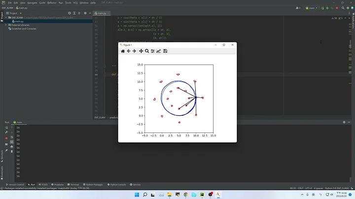EKF-Based Landmark SLAM (simulation)