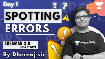 SPOTTING ERROR ::MOST IMPORTANT 50 QUESTIONS| DHEERAJ SHARMA SIR | AKRAMAN 2.0 BATCH