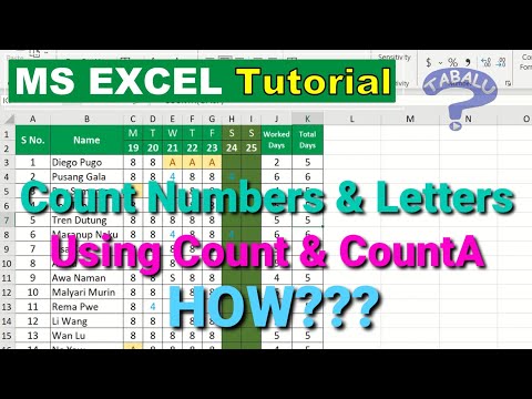 Excel tutorial ep30: Timesheet Using Count & CountA Formula
