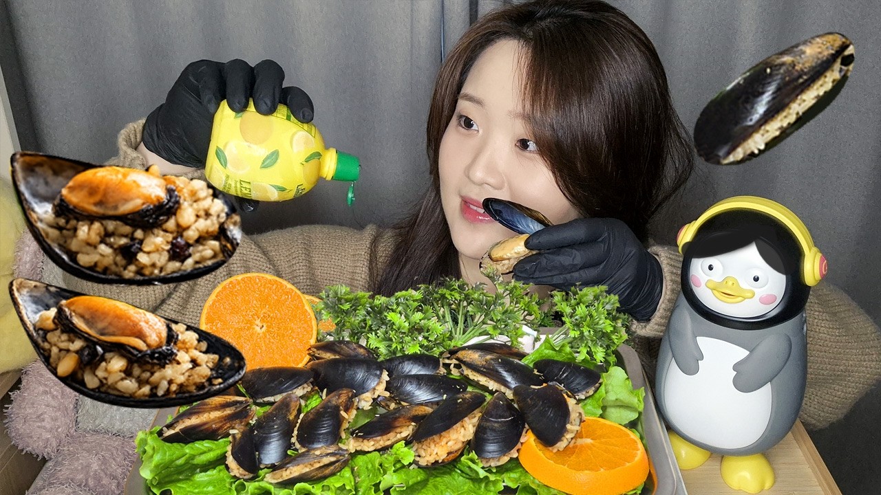 터키 국민 간식의 정체!? 미디예 돌마 🇹🇷 먹어보기! Mukbang Korean Midye Dolma Mussel Rice