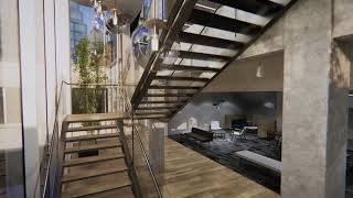 Enscape Animation with Sketchup - Two-story Lounge and Rooftop Concept Design