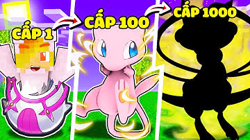 JACK EM BÉ POKEMON HUYỀN ẢO MEW CẤP 1 TIẾN HÓA THÀNH MEW VŨ TRỤ CẤP 1000 TRONG MINECRAFT