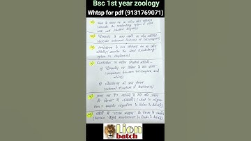 bsc 1st year zoology 1st paper most important questions for bsc 2024 exam knowledge adda lion batch