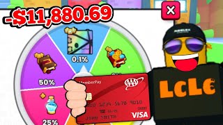 i SPENT $11,880.69 on RAREST HUGE from SPINNY WHEEL in Pet Sim 99