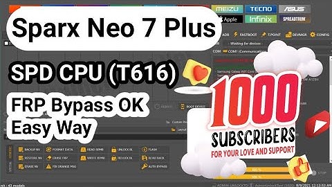 Sparx Neo 7 Plus Frp Bypass with Unlock Tool