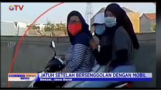 Nekat Masuk Tol Jakarta-Cikampek, Motor Bonceng Tiga Terjatuh Tersenggol Mobil - BIP 01/09