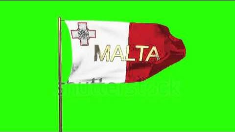 Malta flag with title waving in the wind. Looping sun rises style. Animation loop Stock video by