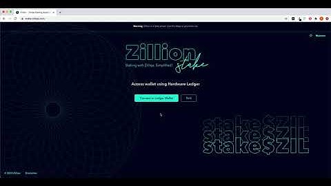 Zillion - Login and Mainnet Staking via Ledger