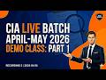 CIA Live Batch April-May 2026 | Demo Class: Part 1 | Audit Mentor