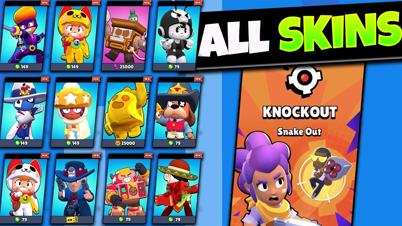 All Skins And Knockout Gameplay Brawl Stars Update Info Youtube - brawl stars game unblocked