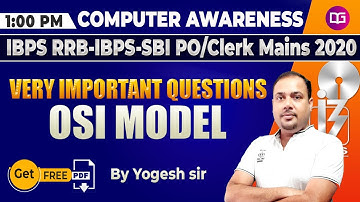 1 PM - OSI Model Based on Questions | IBPS PO/CLERK | SBI | IBPS RRB | Computer by Yogesh Sir