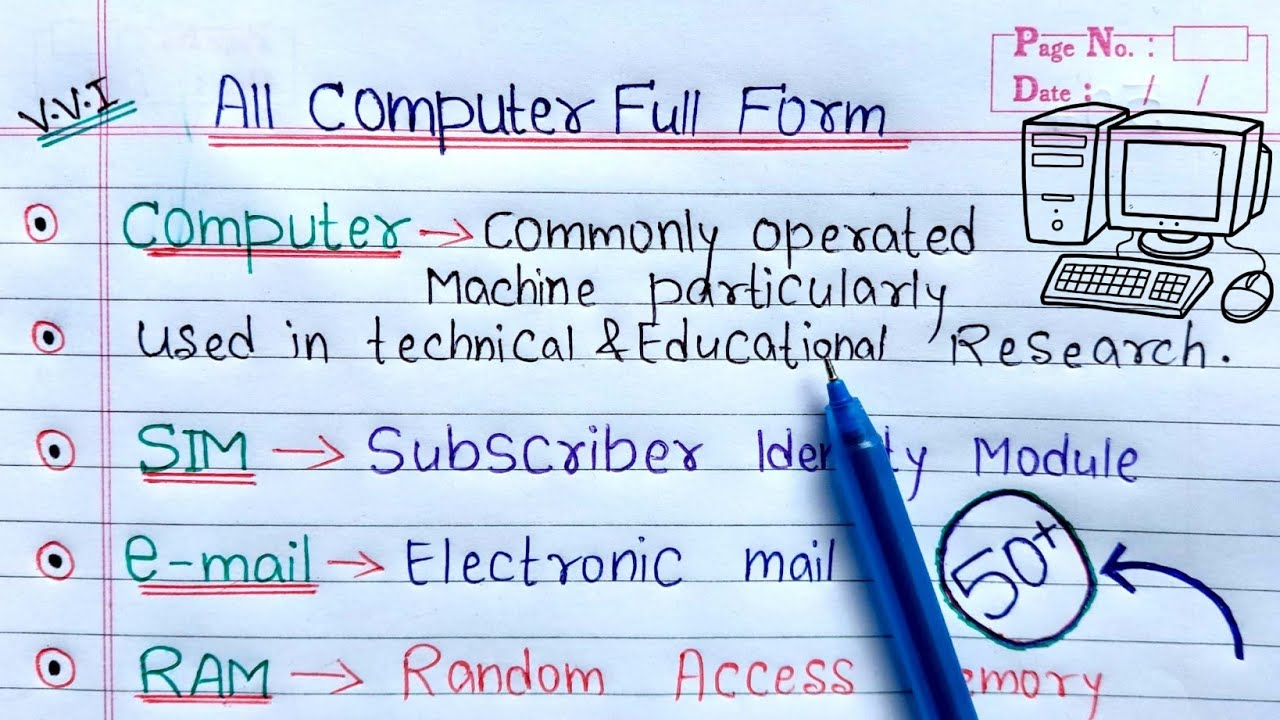 50 Most Commonly Asked Full Form Of Computer 🖥 Computer Gk In Hindi