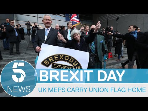 Brexit Party Meps Leave The European Parliament Carrying The Union Jack Back To The Uk | 5 News