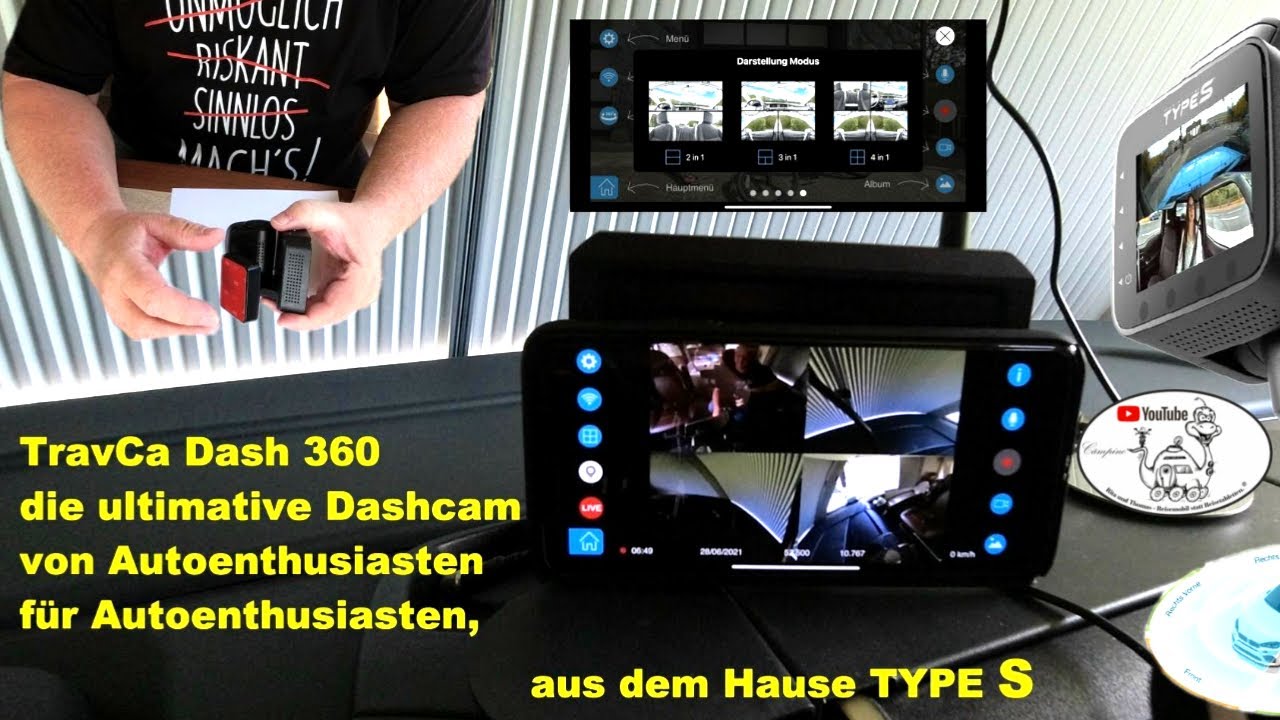 360 Grad Dashcam mit 2K Rundum Blick TYPE S TravCa Dash 360 2K - TYPE S®