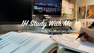1H Study With Me | 60/10 Pomodoro, Fountain pen writing ASMR, Pelikan M400, Kaweco Student, motivate