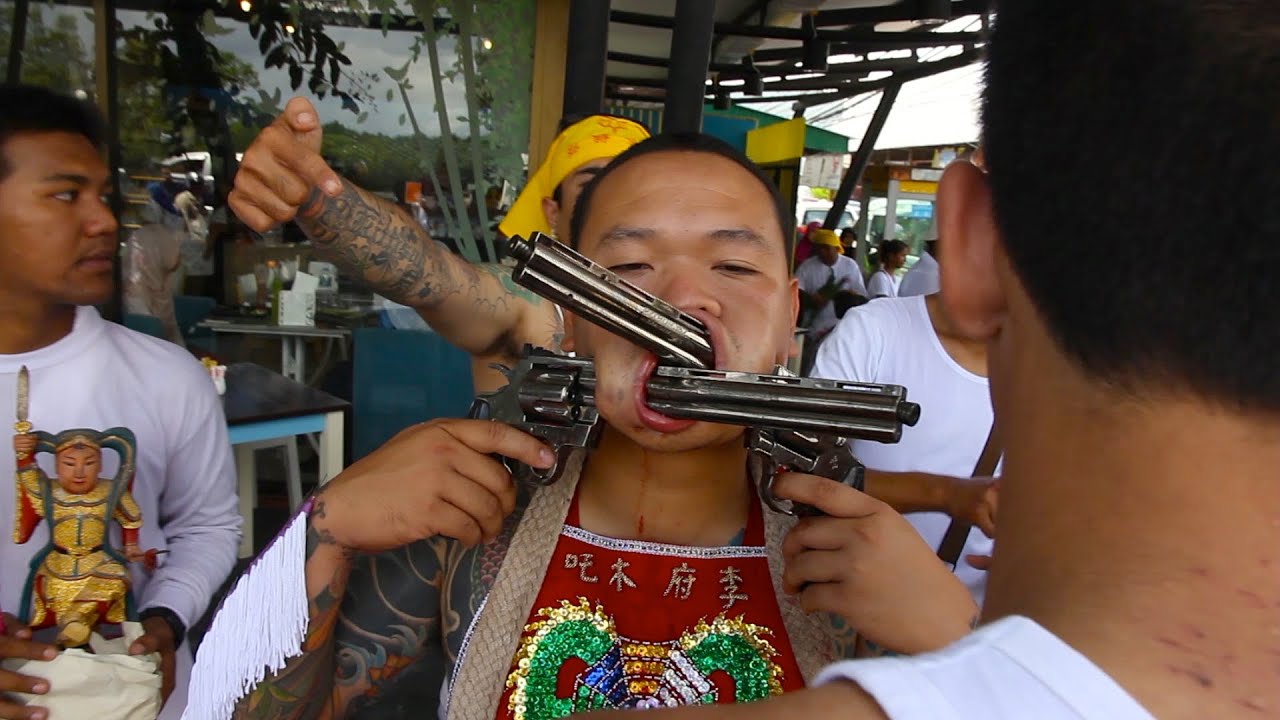 2013 Vegetarian Festival, Thailand. Behind the scenes at a temple & then on the streets 