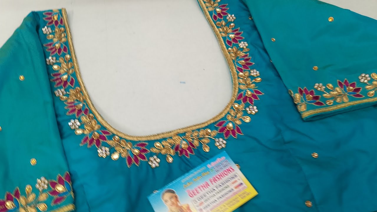 Aari thread work Hand work Zardozi work contrast Simple Aari work ...