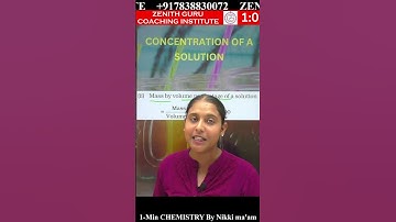 1 MIN  9  CHEM 154 II CONCENTRATION OF SOLUTION II CLASS 9 II BY NIKKI MA