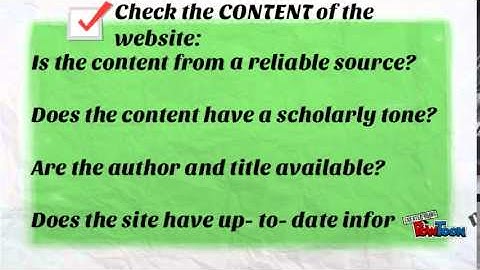 How to Evaluate Web Sources