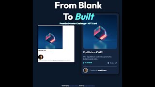 FrontendMentor Solution - NFT Card - From Blank to Built