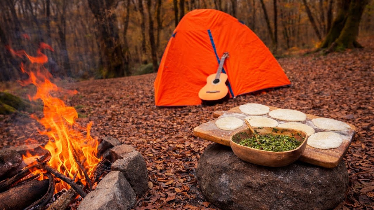Solo Bushcraft Camping & Cooking | Remote Autumn Forest