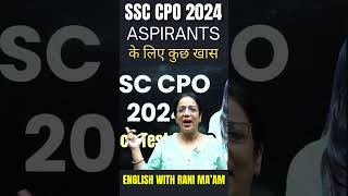 SSC CPO 2024 Aspirants के लिए कुछ खास || English With Rani Ma'am