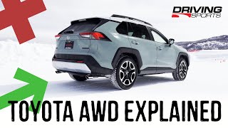 Toyota offers several all-wheel drive (awd) systems. the exact system
provided depends on which model and trim package you're driving. in
this video ryan bre...