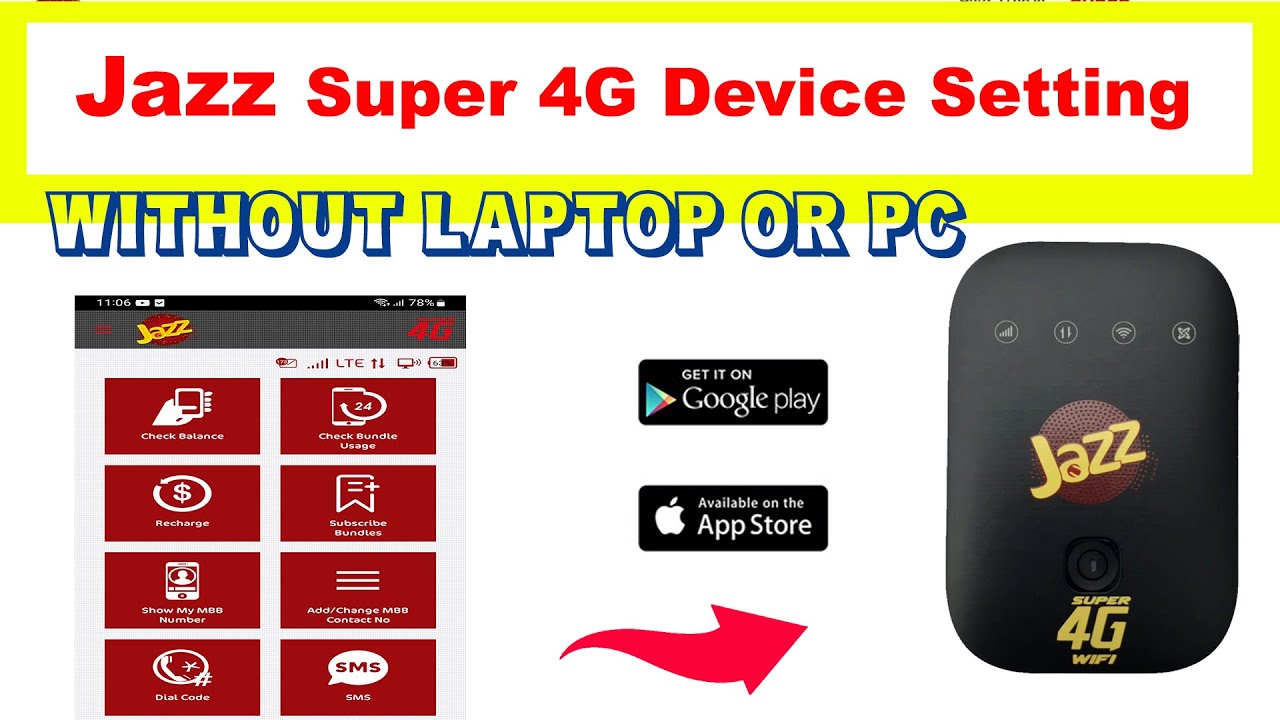 Jazz Super 4G Device Quick Settings With Jazz App Device Basic settings from App YouTube