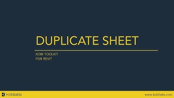 Revit Duplicate Sheet - Kobi Toolkit