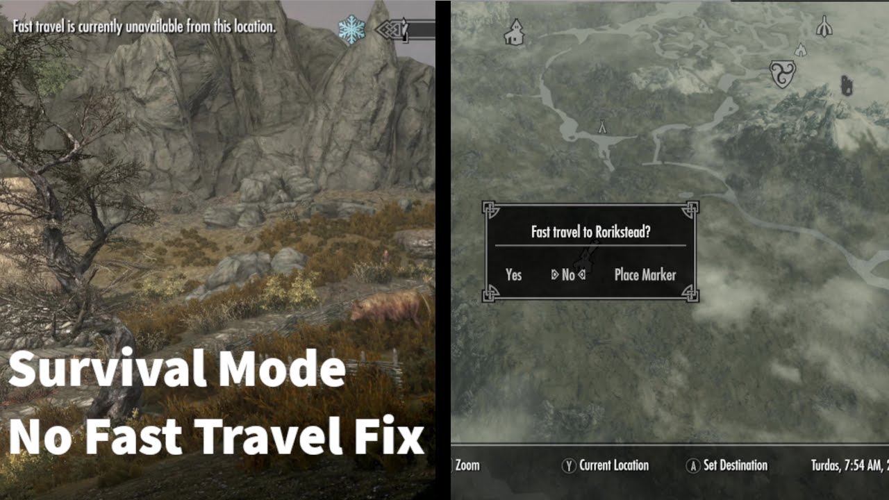 skyrim se fast travel is currently unavailable from this location