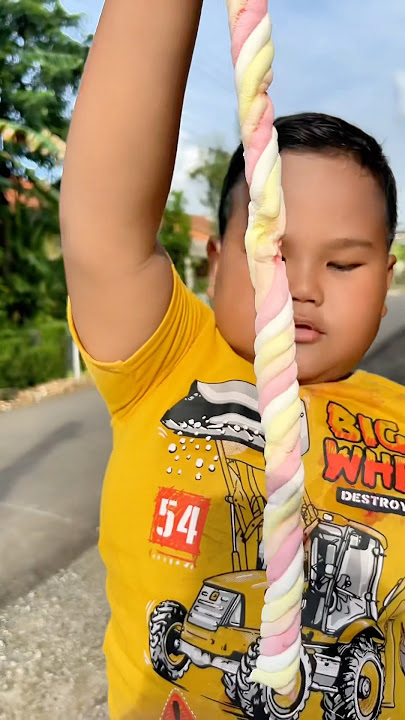 1 meter long marshmallow #eat #mukbang #snacks