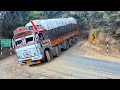 Lorry Videos : Tough Road For This Heavy Load Lorry | Truck Driving Skills | Trucks In Mud