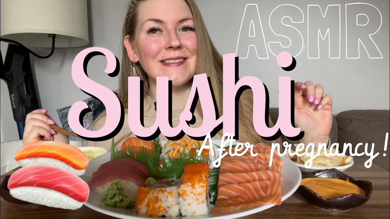 SUSHI after pregnancy! 🍣 ~ ASMR Mukbang Relaxing Eating Sounds