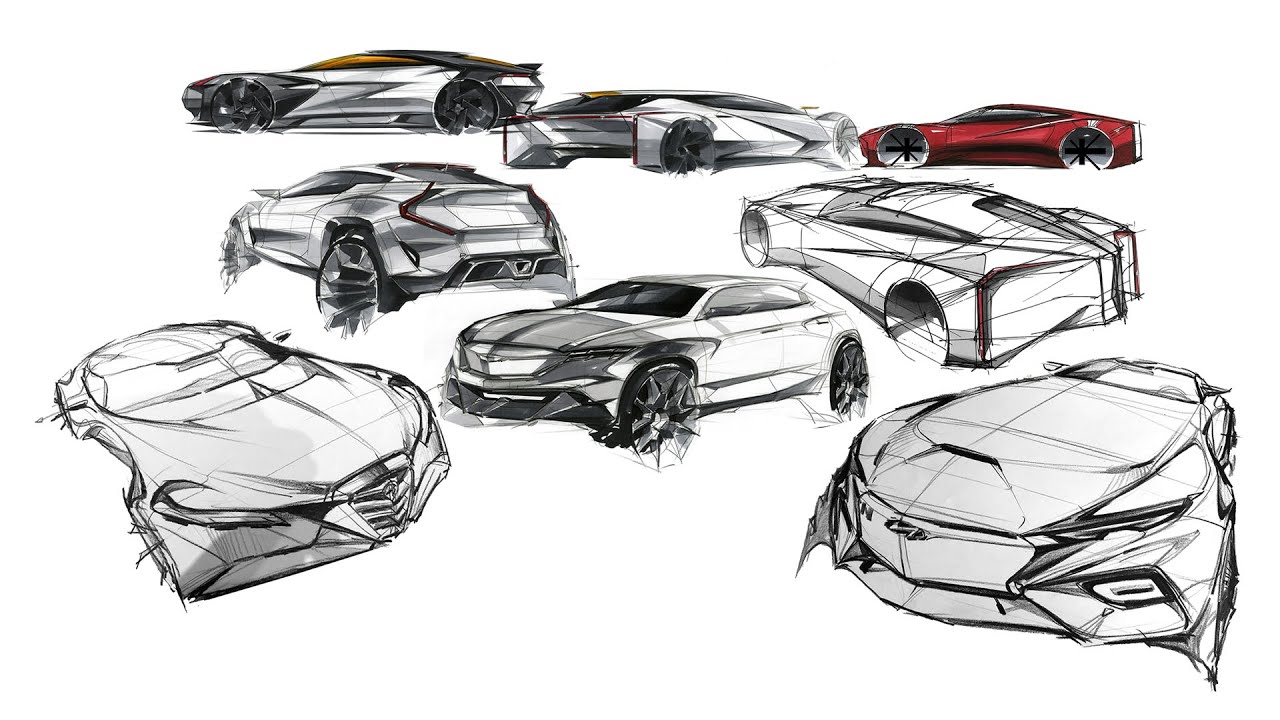 Car design sketches 5 on Behance